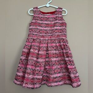 {Genuine Kids by OshKosh} Tweed Fit and Flare Sleeveless Dress in Pink & Red 5T